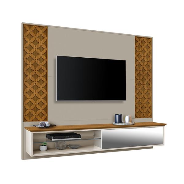 Imagem de Painel Home para Tv até 60 Polegadas Roma com Detalhes Premium Carvalho Off White