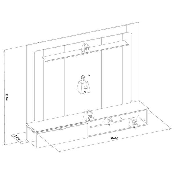 Imagem de Painel Home para TV até 65 Polegadas Lugano Linea Brasil