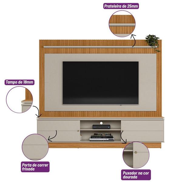 Imagem de Painel Home para TV até 75 Linea Guararapes 2 Portas MDF e MDP