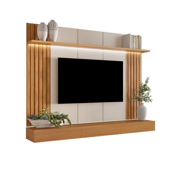 Painel Home para Tv até 84 Polegadas 220cm Led Supreme - Móveis Fazzio Imagem de Painel Home para Tv até 84 Polegadas 220cm Led Supreme