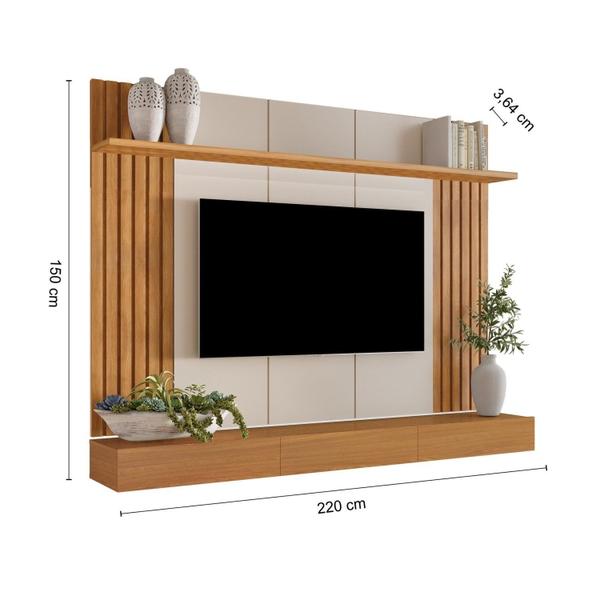 Painel Home para Tv até 84 Polegadas 220cm Supreme - Móveis Fazzio Imagem de Painel Home para Tv até 84 Polegadas 220cm Supreme