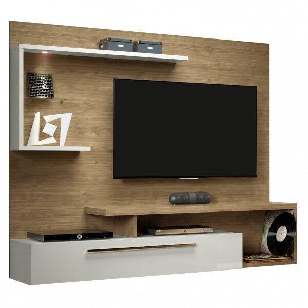 Imagem de Painel Home Suspenso p/TV até 60" Floripa Avela/Off White CasaMadre