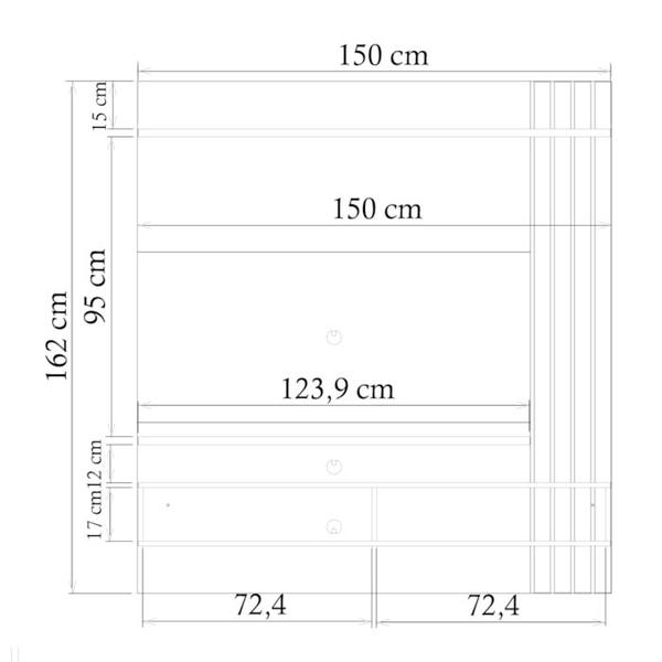 Imagem de Painel Home Suspenso TV 65 Polegadas Juriti Off White Matte Freijo CLB