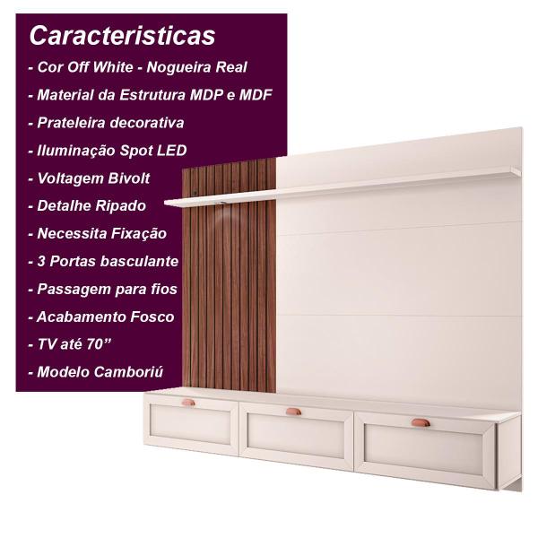 Imagem de Painel Home Suspenso TV até 70" 3 portas 1 Prateleira Camboriu