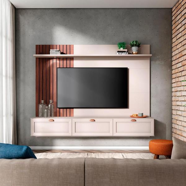 Imagem de Painel Home Suspenso TV até 70" 3 portas 1 Prateleira Camboriu