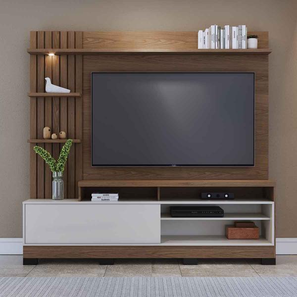 Imagem de Painel Home Theater Invernia 4 Prateleiras Spot LED c/ Pés 65" Polegadas