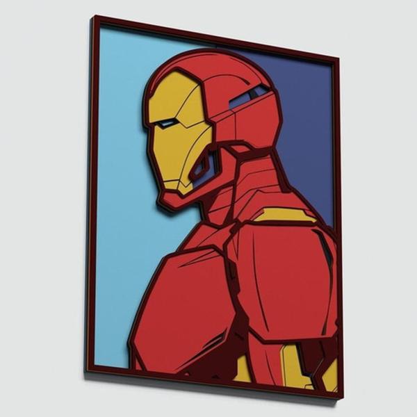 Imagem de Painel Homem De Ferro Em Camadas Mdf 29cm 3d