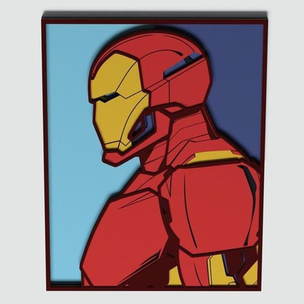 Imagem de Painel Homem De Ferro Em Camadas Mdf 29cm 3d