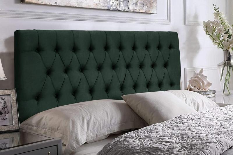 Imagem de Painel Imperatriz 100 cm com Capitonê Suede Verde