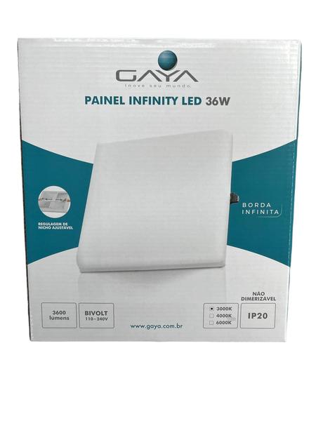 Imagem de Painel Infinity Quadrado 36W 3000K Bivolt