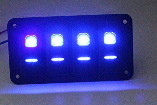 Imagem de Painel Interruptores FXC Rocker Alumínio 4 Gang 5P-ON/OFF 2 LED Azul