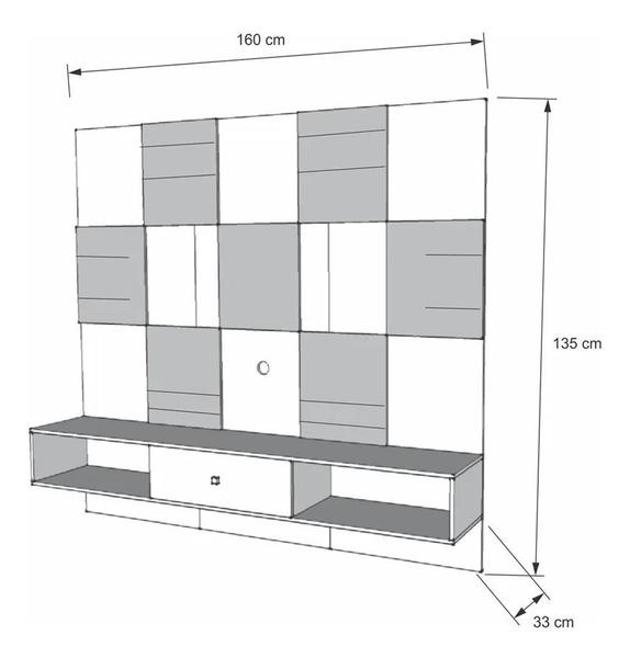 Imagem de Painel jb 5025 - luxo - perola/caramelo - tv até 55 polegadas - jb bechara