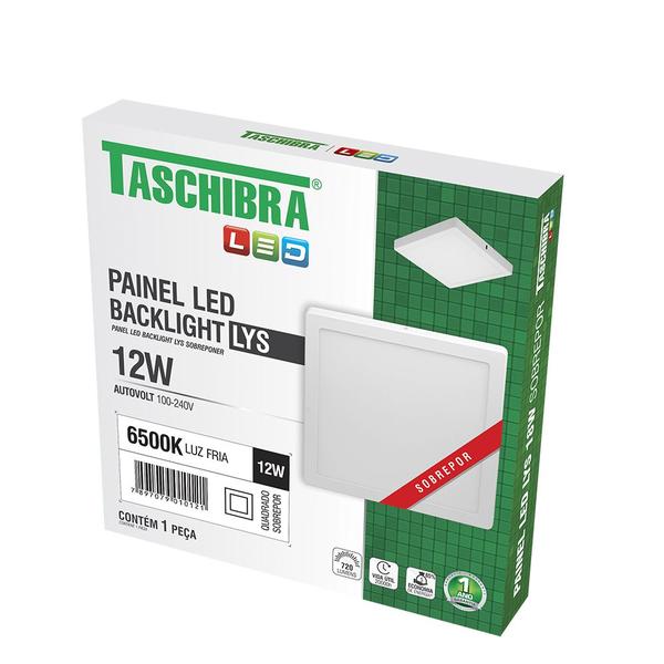 Imagem de Painel LED 12W LYS Quadrado Sobrepor - Taschibra