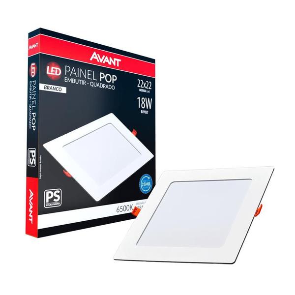 Imagem de Painel Led Avant Embutir Quadrado Branco 18w 6500k Ps