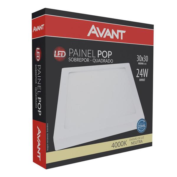 Imagem de Painel Led Avant POP Quadrado Sobrepor 24W 4000K