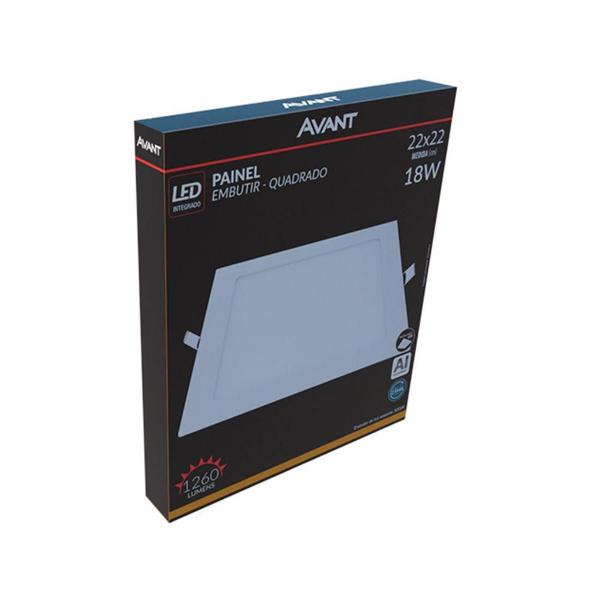 Imagem de Painel Led Avant Quadrado Embutir 18w 3000k Bivolt 5 Un