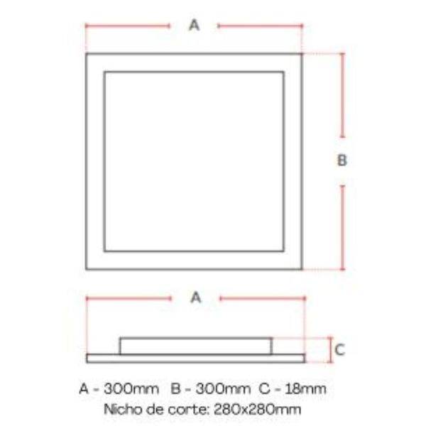 Imagem de Painel Led Avant Quadrado Embutir 24w 3000k Bivolt 10 Un