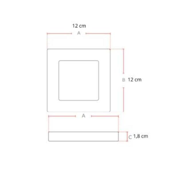 Imagem de Painel Led Avant Quadrado Embutir 6w 3000k Branco 5 Und