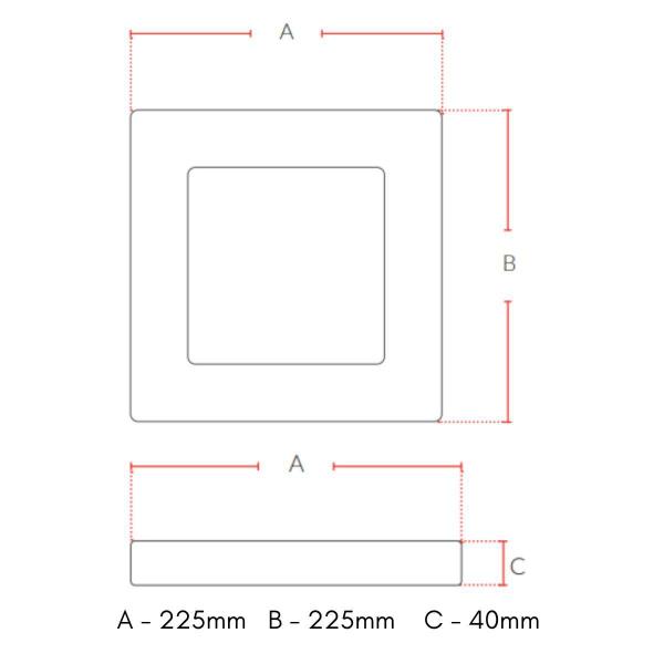 Imagem de Painel Led Avant Quadrado Sobrepor 18W 6500k Bivolt 5 Und