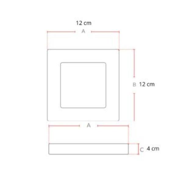 Imagem de Painel Led Avant Quadrado Sobrepor 6W 3000k Branco 10 Und