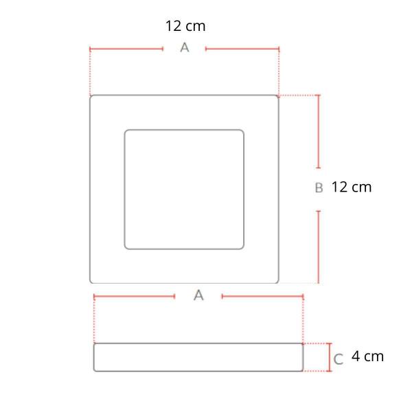 Imagem de Painel Led Avant Quadrado Sobrepor 6W 6500k Branco 10 Und