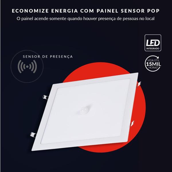 Imagem de Painel LED com Sensor 24W Embutir