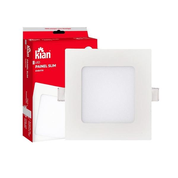 Imagem de Painel Led de Embutir Quadrado Slim 12W 6000K (Branco Frio) - Kian