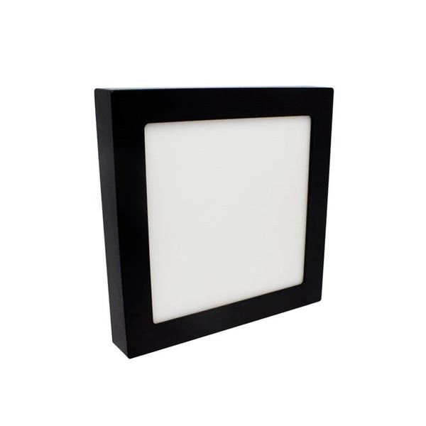 Imagem de Painel LED de Sobrepor Jet Black 20W Luz Branca Quadrado Preto Bivolt Save Energy