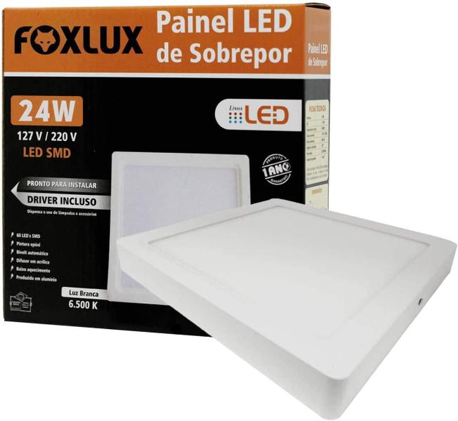 Imagem de Painel Led De Sobrepor - Luz Branca (6500K) 24W Bivolt Aut