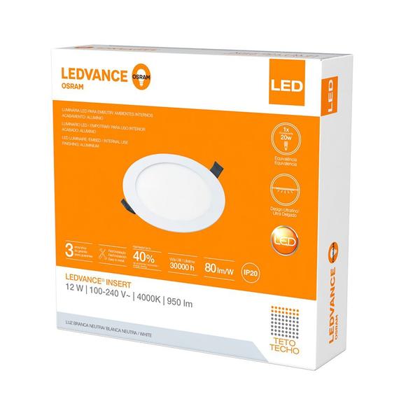 Imagem de Painel led embutir 12w 4000k biv. redondo ledvance 7014191