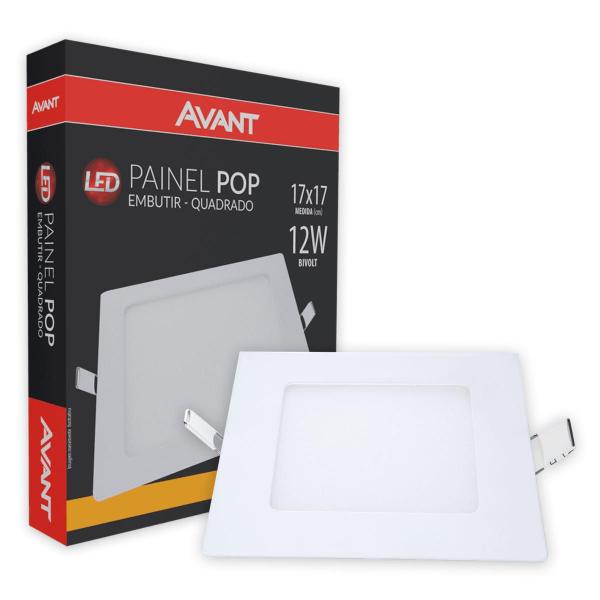 Imagem de Painel Led Embutir 12w Quadrado 3000k Bivolt Avant 