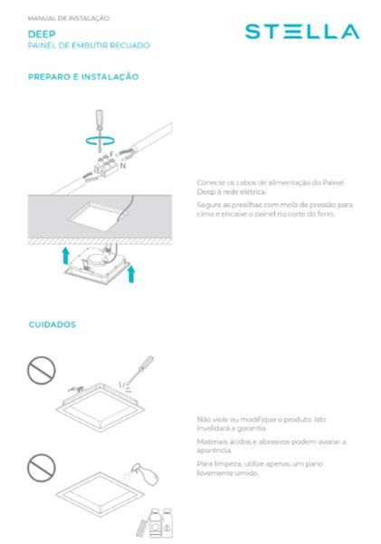 Imagem de Painel led embutir recuado deep 18w 20,2cm- stella sth8903