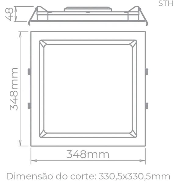 Imagem de Painel led embutir recuado deep 28w - stella sth8905