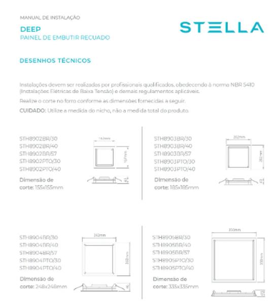 Imagem de Painel led embutir recuado deep 28w - stella sth8905