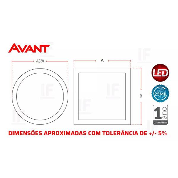 Imagem de Painel LED Embutir Redondo 24w 3000k Branco Quente - Avant