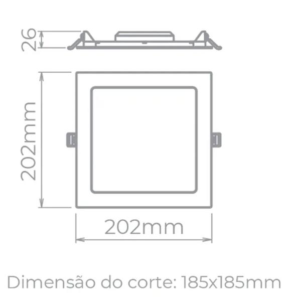 Imagem de Painel led embutir slim 18w  20,2x20,2 -stella sth9953q