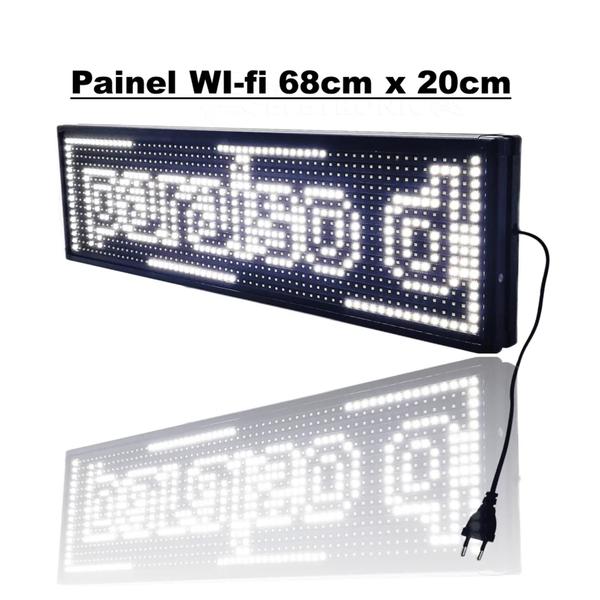 Imagem de Painel LED Letreiro Interno Wi-fi Digital 68x20 Luz Cor Branco Alto Brilho DY8356