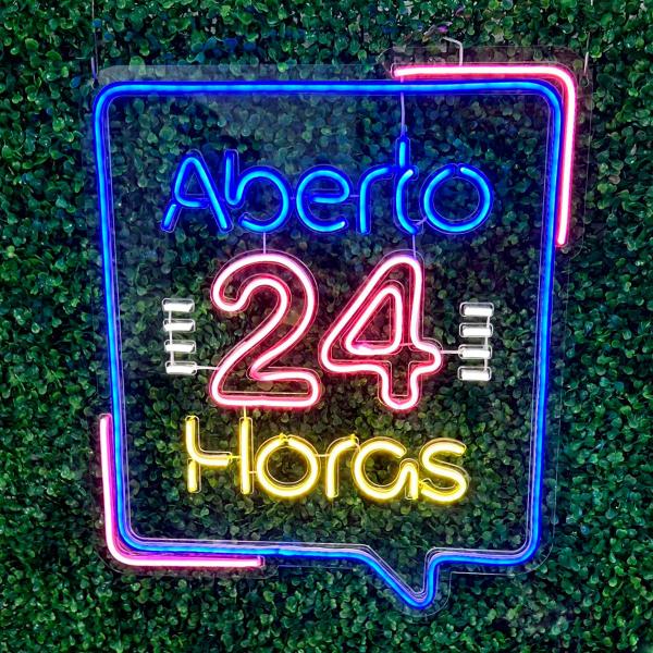 Imagem de Painel Led Neon Aberto 24h Loja Decoração