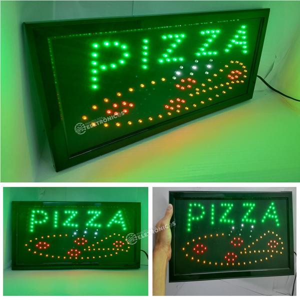 Imagem de Painel LED Neon "PIZZA" Brilho Fluorescente para Bares, Restaurantes e Ambientes Internos LE2011PZ