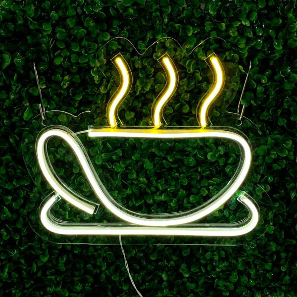 Imagem de Painel Led Neon Xícara de Café/Caneca Decoração/Cafeteria