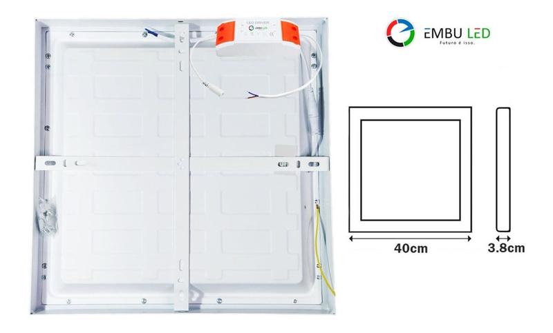 Imagem de Painel Led Plafon Sobrepor 36W 40Cm Quadrado Branco Frio