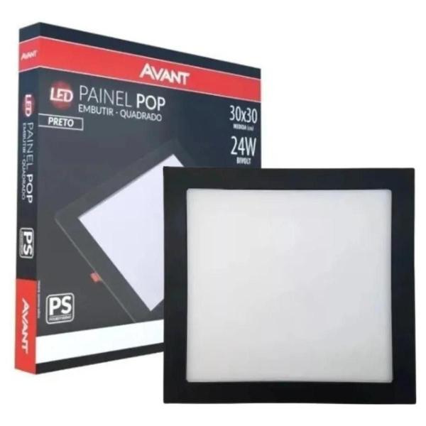 Imagem de Painel Led Pop 24w Embutir Preto 6500k Avant