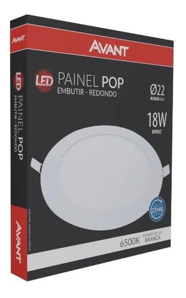 Imagem de Painel led pop embutir redondo 18w 22cm 6500k