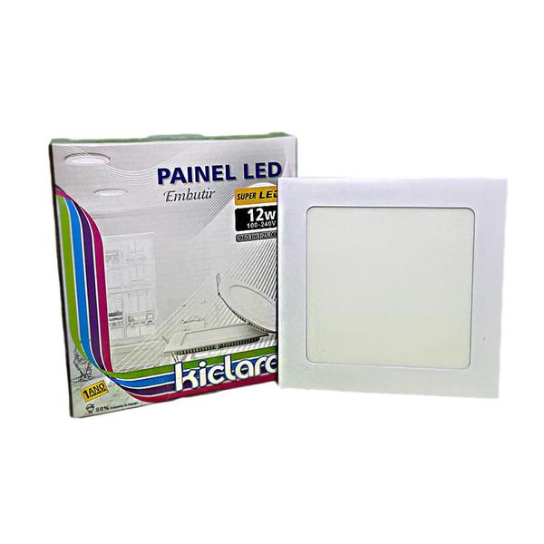 Imagem de Painel Led Quadrado 12W Embutir 17x17 Bivolt Alumínio  Kiclaro