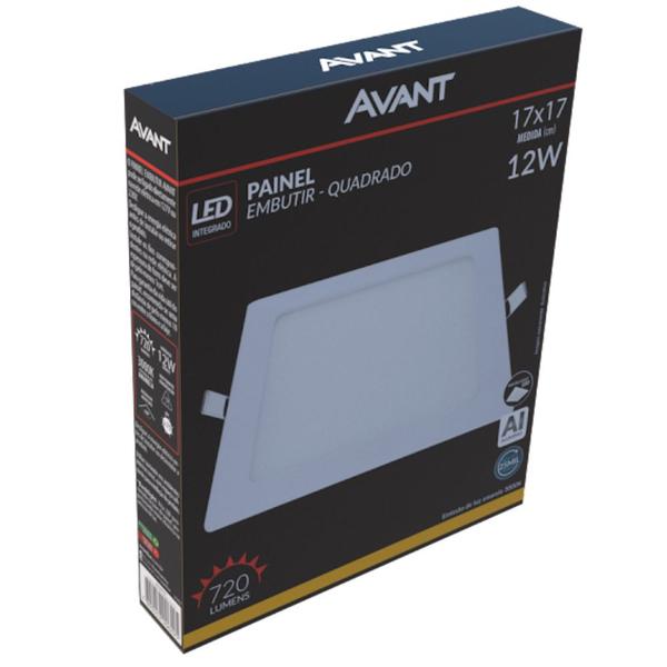 Imagem de Painel Led Quadrado Embutir 12 Watts 3000K Bivolt - 857460579- AVANT