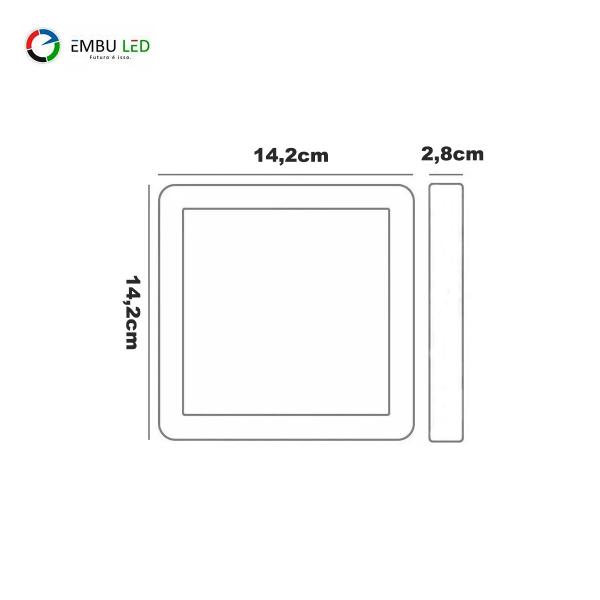 Imagem de Painel Led Quadrado Sobrepor 12W 14.2cm Quente 3000K