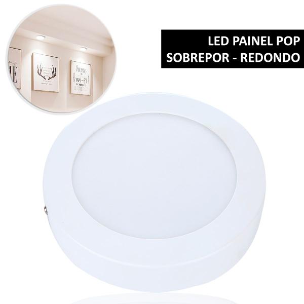 Imagem de Painel Led Redondo Branco Frio De Sobrepor 18W Bivolt Para Casa