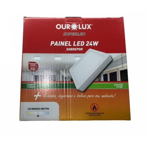 Imagem de Painel led slim quadrado 24w bivolt sobrepor 4000k ourolux