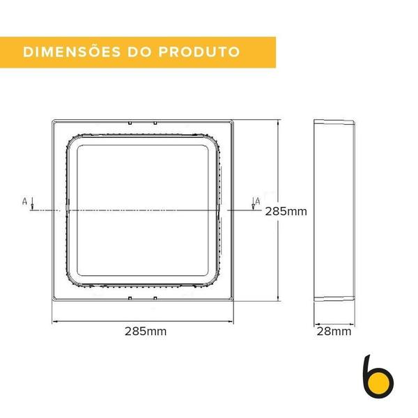 Imagem de Painel Led Sobrepor Brilia 439364 Quadrado 29X29 24W 3000K