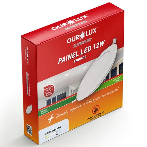 Imagem de Painel LED Super Eco Embutir 12W BIV 6500K Redondo - 02901 - OUROLUX